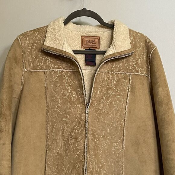 Ralph Lauren Jacket Brown Floral Embroidered Polyester Women Large EUC - Picture 2 of 13